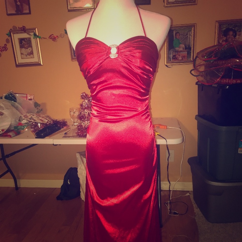 Long Red Blondie Nites Homecoming Dress